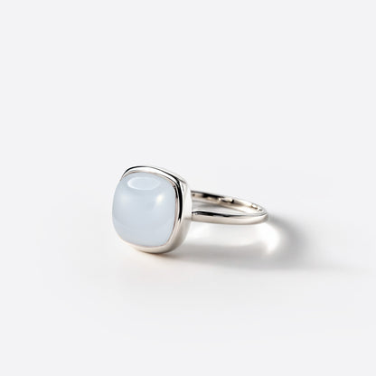 Bague Petit Coussin - Argent & Calcédoine