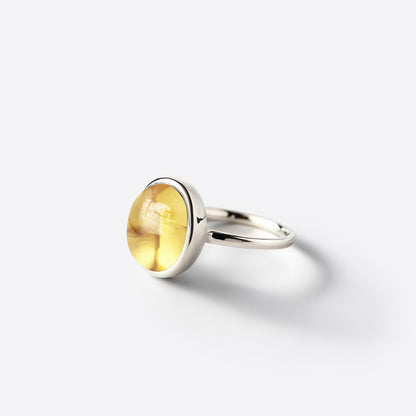 Bague petit ovale - Argent & Citrine