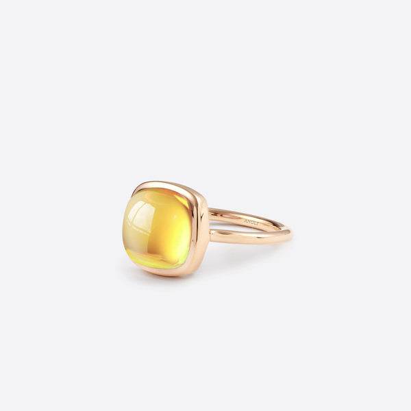 Bague Petit Coussin - Argent & Citrine / Taille 65