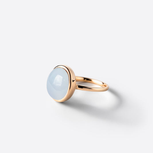 Small Oval Ring - Silver & Chalcedony