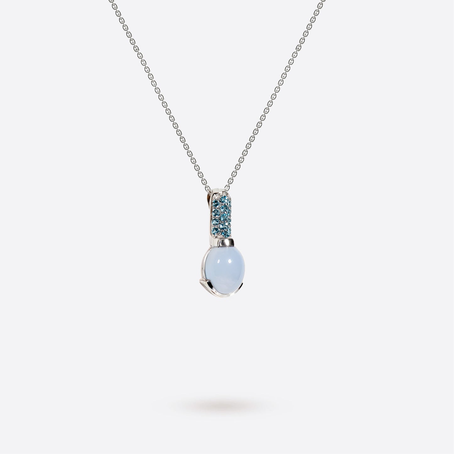 Collier Boréale - Argent & Calcédoine