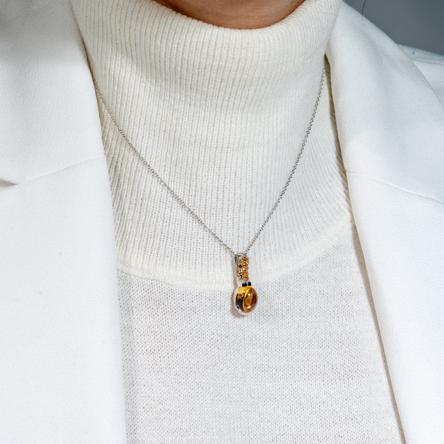 Collier Boréale - Argent & Citrine