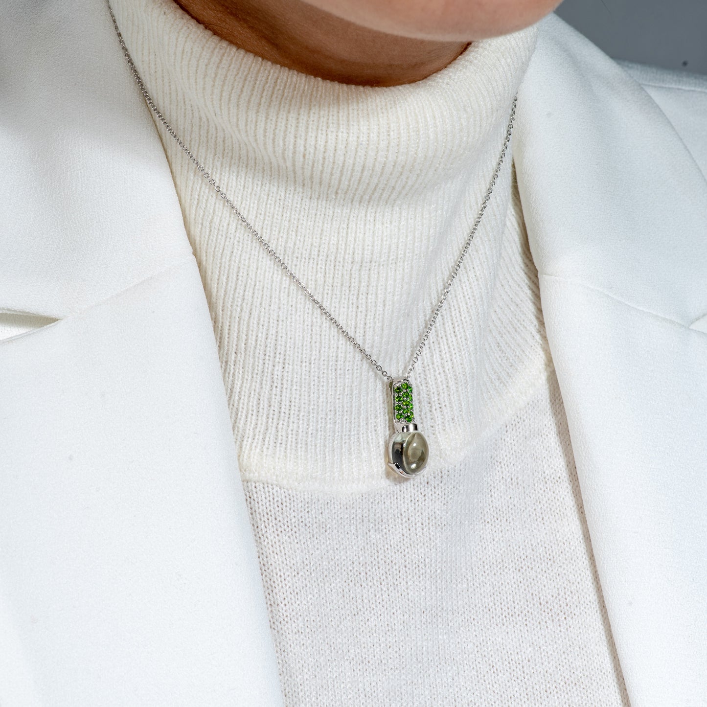 Collier Boréale - Argent & Prasiolite