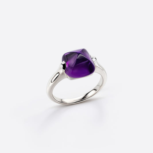 Sugarloaf Ring - Silver & Amethyst