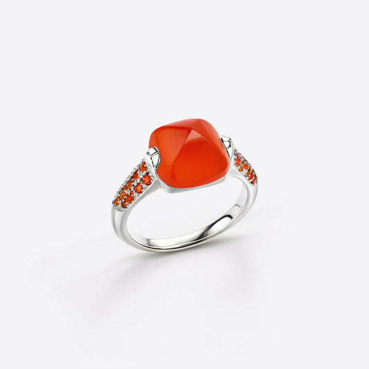 Boreal Ring - Silver & Carnelian