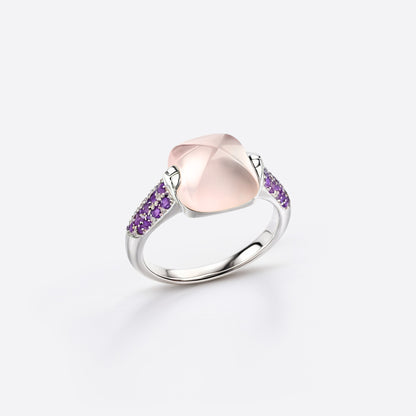 Bague Boréale - Argent & Quartz rose