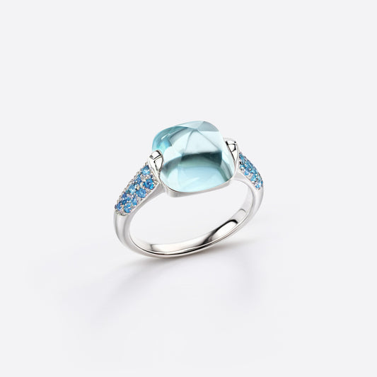 Boreal Ring - Silver & Blue Topaz