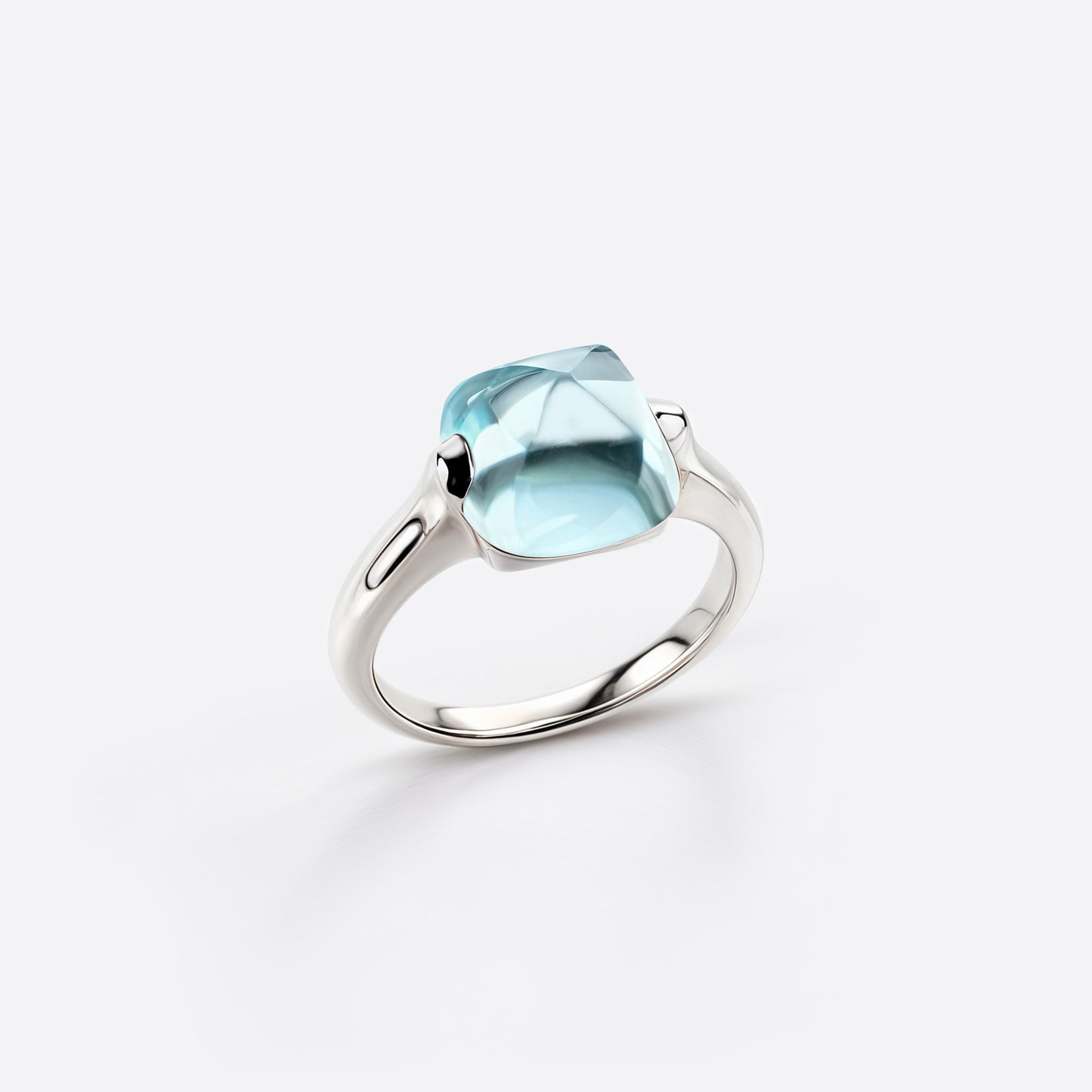 Bague Sugarloaf - Argent & Topaze Bleue