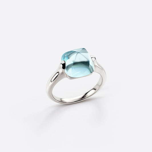 Sugarloaf Ring - Silber & Blauer Topas