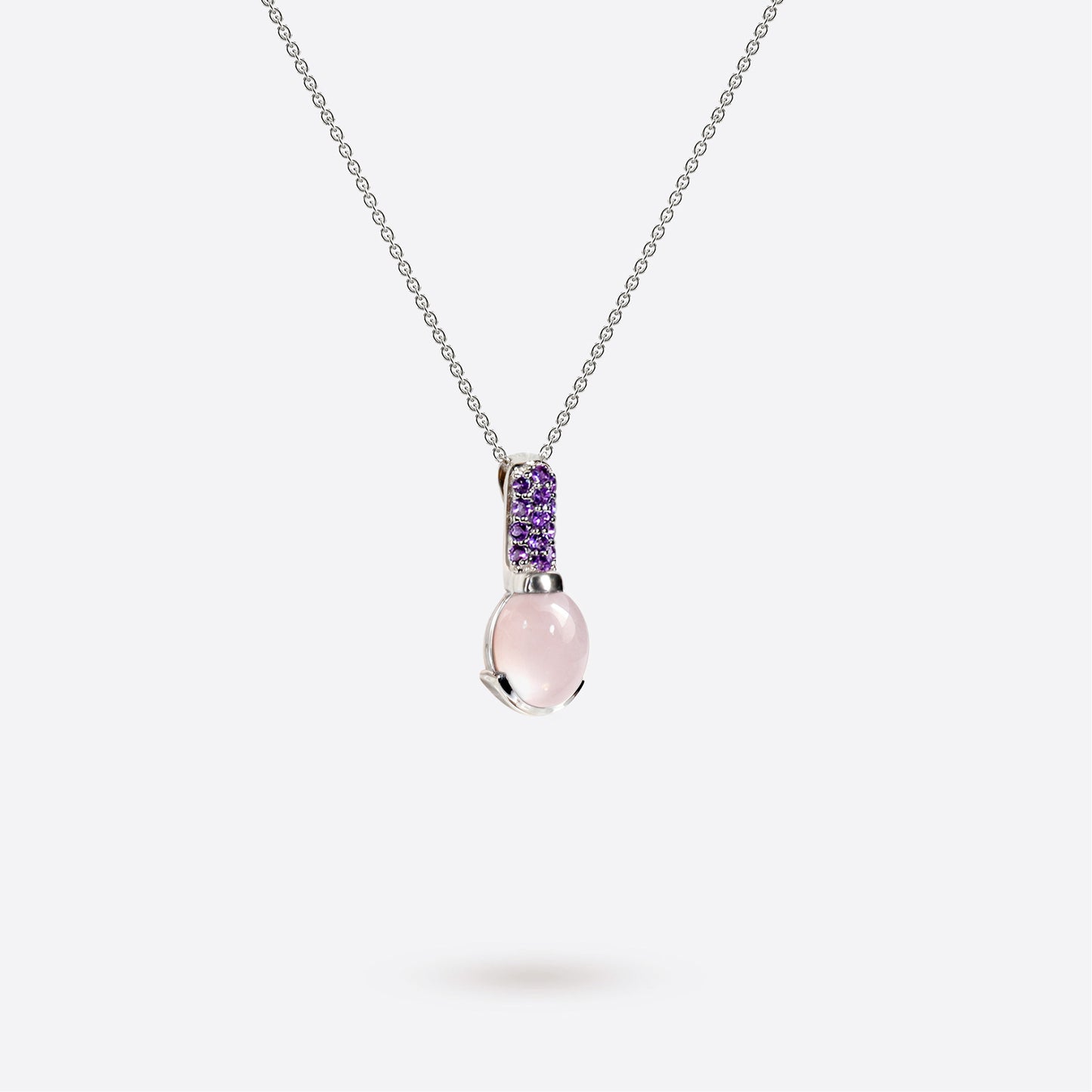 Collier Boréale - Argent & Quartz rose