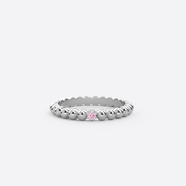 Bague Singulière - Argent & Saphir Rose / Taille 59