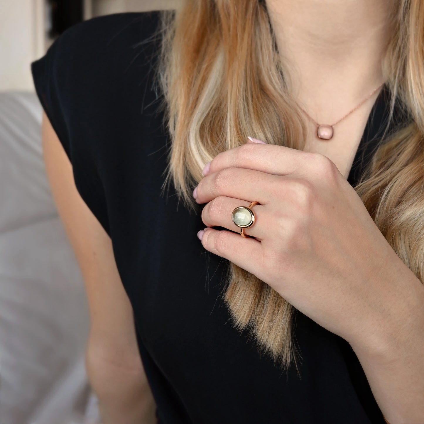 Small Oval Ring - Silver & Prasiolite