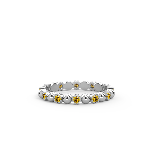 Bague Scintillante - Argent & Citrine / Taille 51