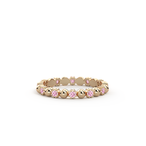 Bague Scintillante - Or & Saphir Rose / Taille 57