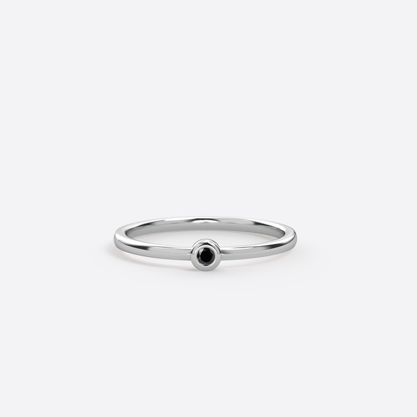 Bague Mini Rbw - Argent & Diamant Noir / Taille 46