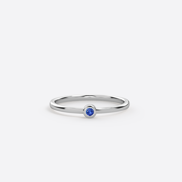 Bague Mini Rbw - Argent & Saphir Bleu / Taille 65