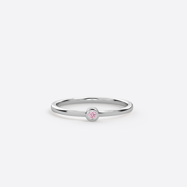 Bague Mini Rbw - Argent & Saphir Rose / Taille 56