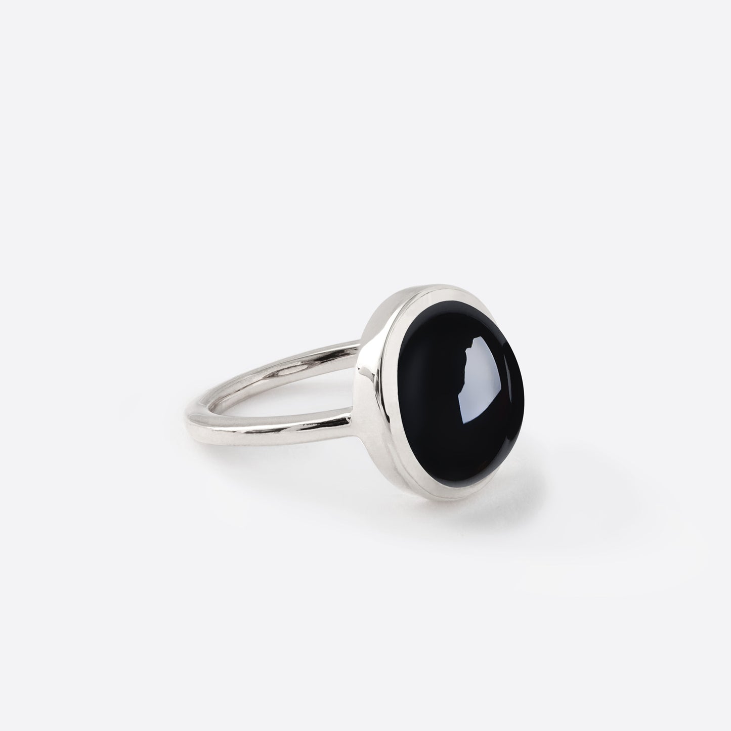 Bague Ovale - Argent & Onyx / Taille 50