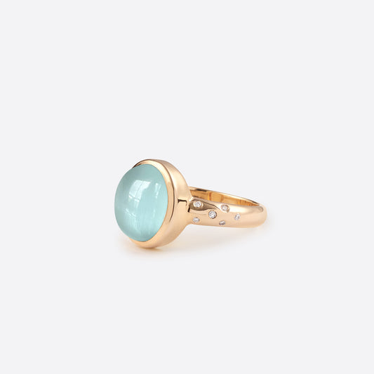 Star Berlingot Ring - Gold & Aquamarine / Size 59