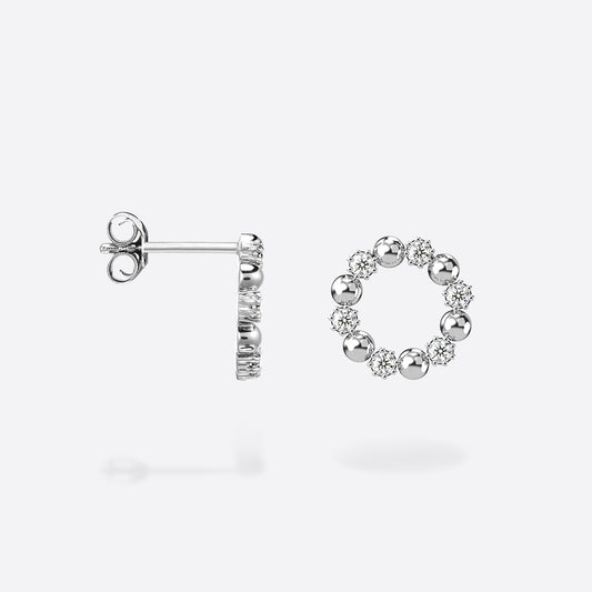 Studs Cercle Précieux - Argent & Diamant