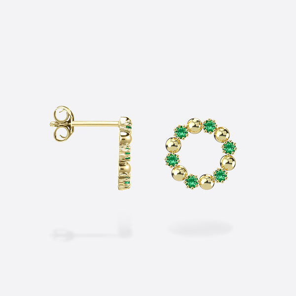 Studs Cercle Précieux - Argent & Tsavorite