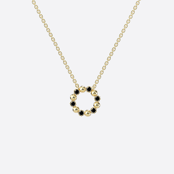 Collier Cercle Précieux - Argent & Diamant Noir