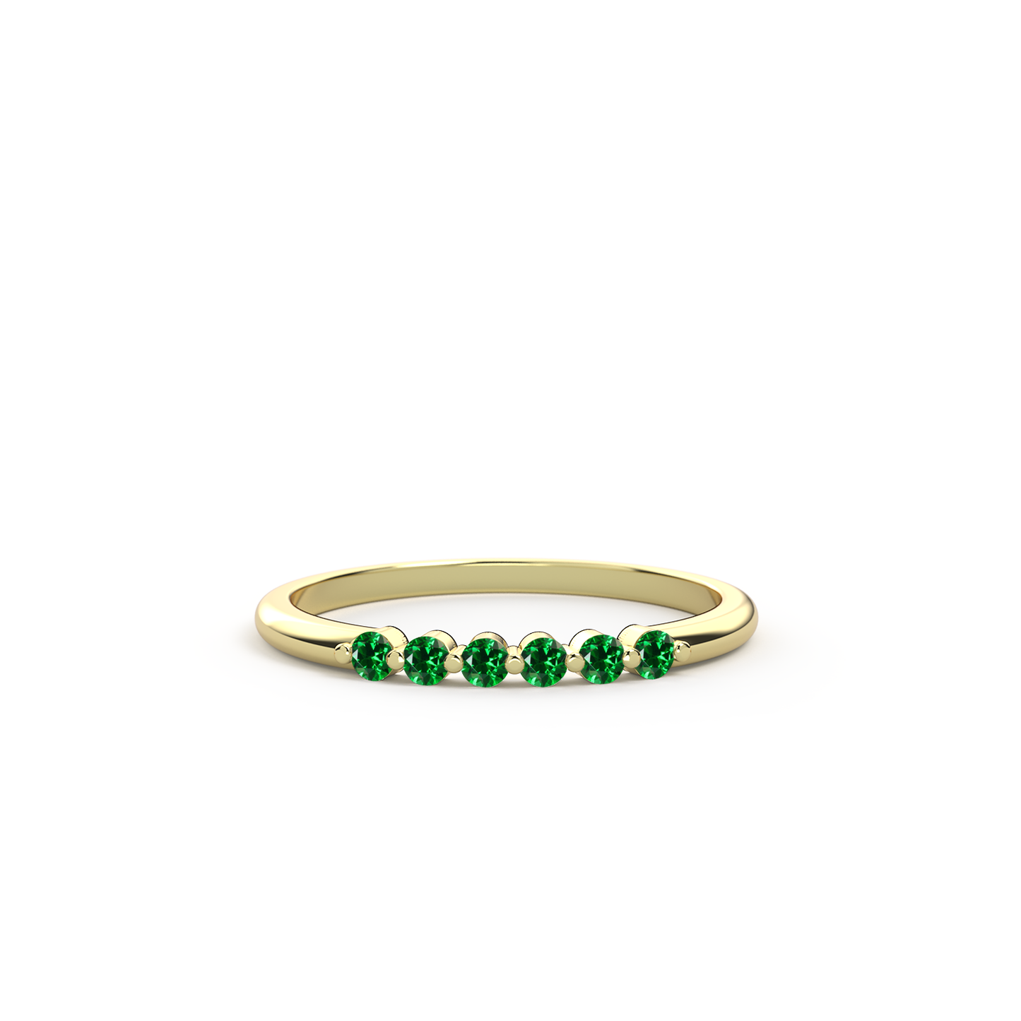 Éclat Ring - Silver & Emerald / Size 64