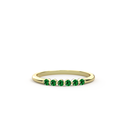 Éclat Ring - Silver & Emerald / Size 64