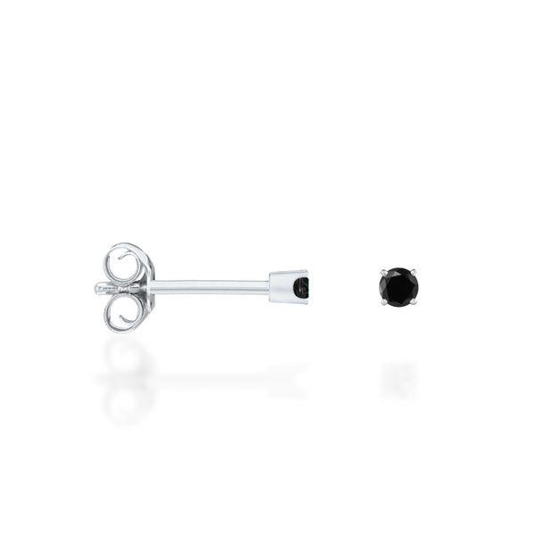 Mini Stud - Argent & Diamant Noir